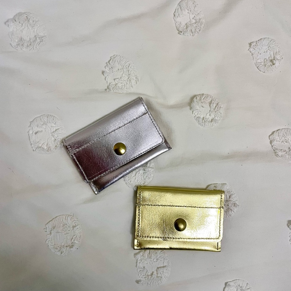 Metallic Card Holder in Silver or Gold